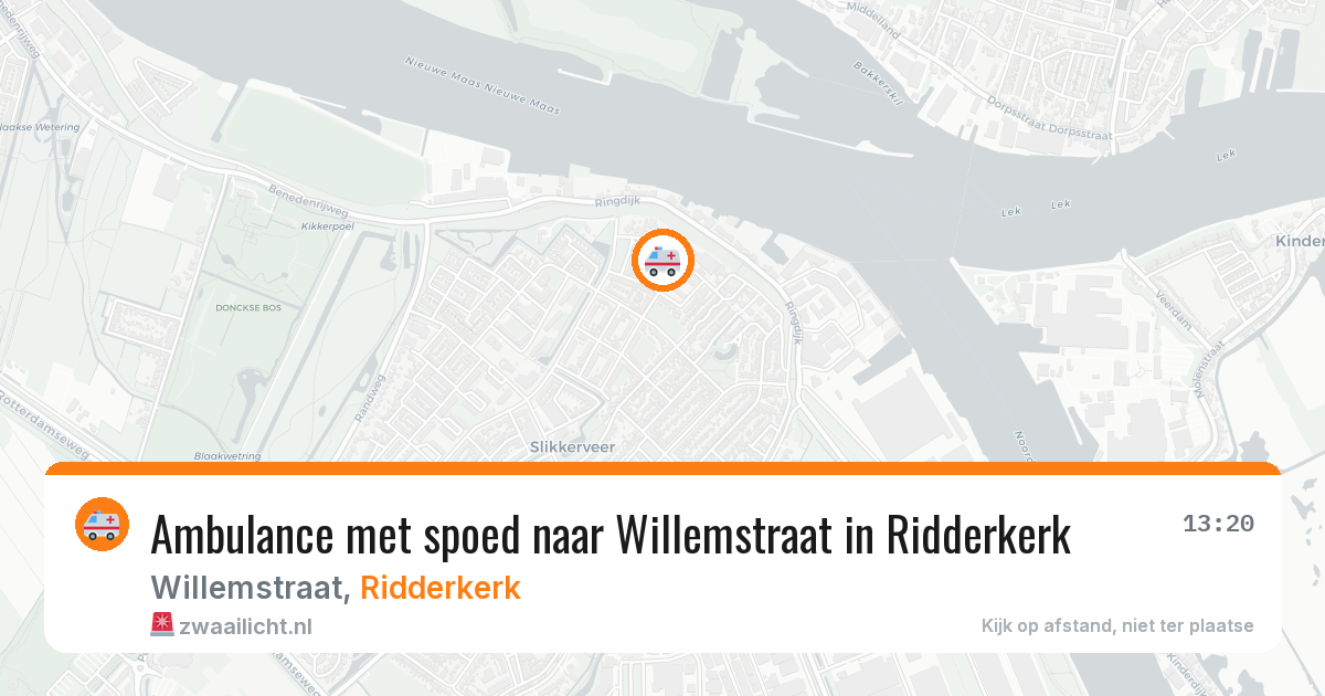 Ambulance met spoed naar Willemstraat in Ridderkerk — 6 apr 2026