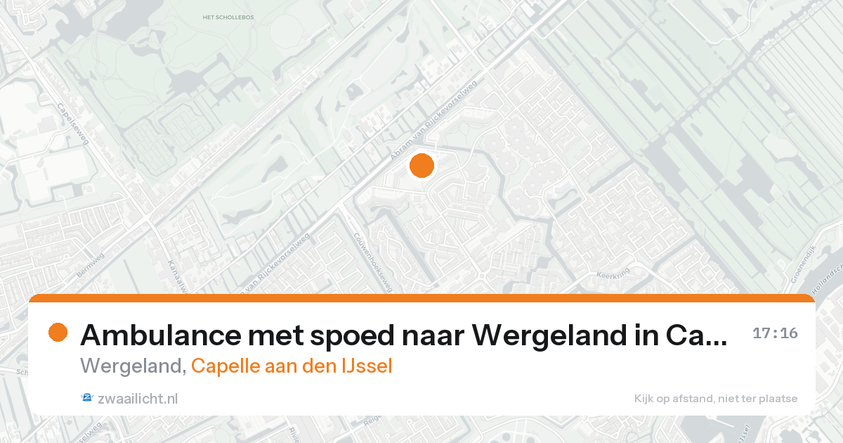 Ambulance met spoed naar Wergeland in Capelle aan den IJssel — 17 aug 2026