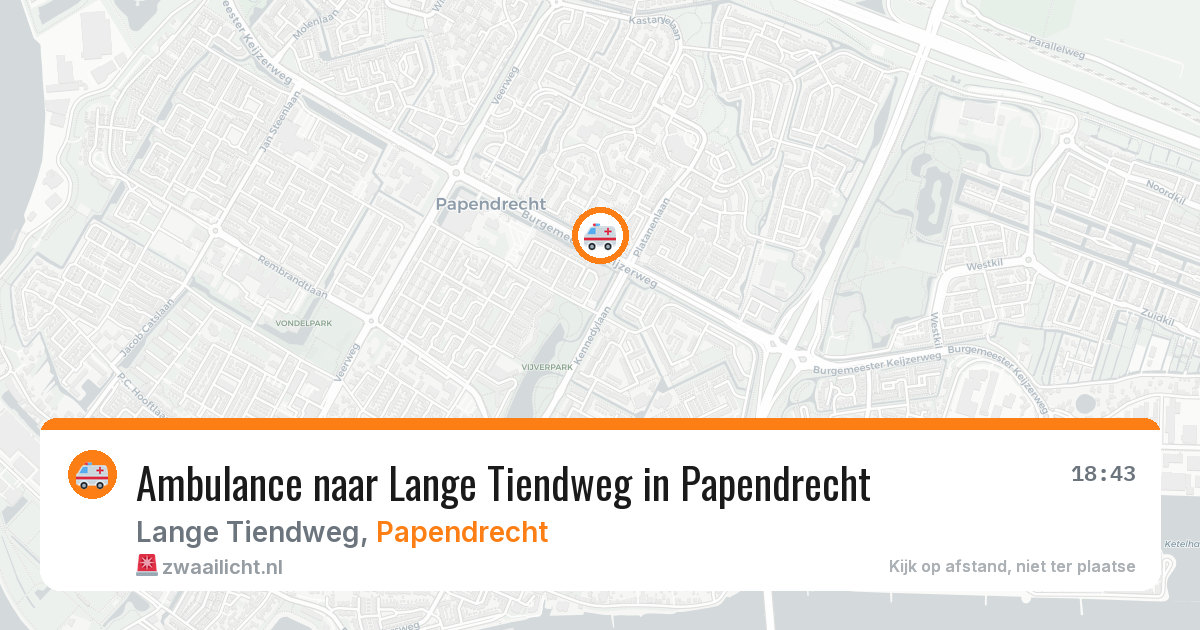Ambulance naar Lange Tiendweg in Papendrecht — 17 mrt 2026