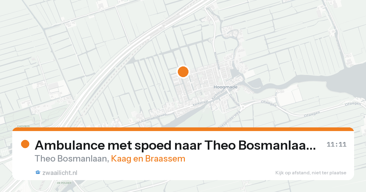 Ambulance met spoed naar Theo Bosmanlaan in Kaag en Braassem — 12 aug 2026