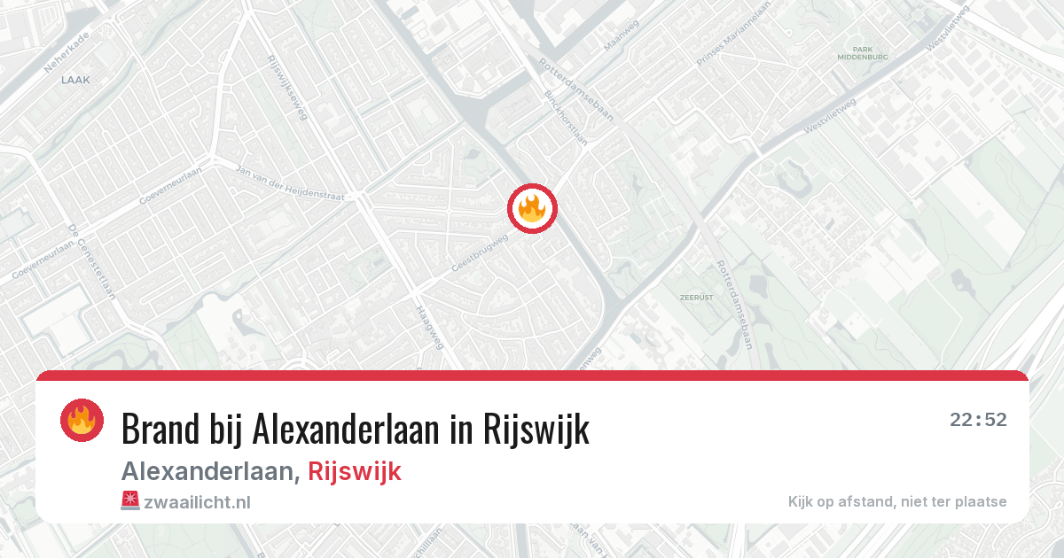 Brand bij Alexanderlaan in Rijswijk — 11 aug 2026
