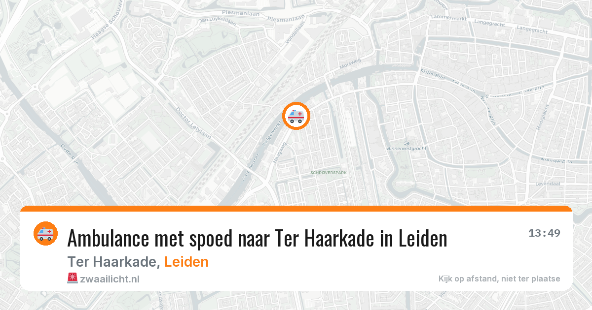 Ambulance met spoed naar Ter Haarkade in Leiden — 18 mei 2026