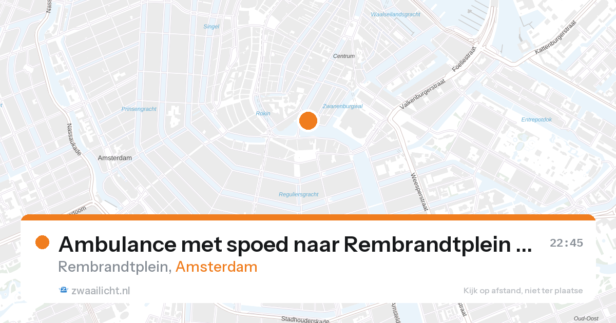 Ambulance met spoed naar Rembrandtplein in Amsterdam — 26 aug 2026