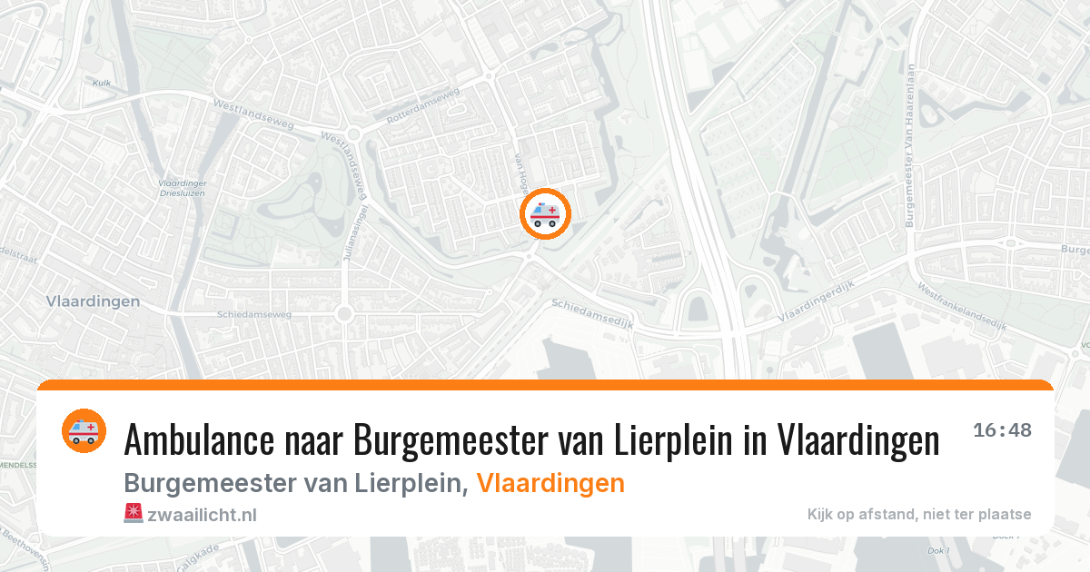 Ambulance naar Burgemeester van Lierplein in Vlaardingen — 16 mrt 2026