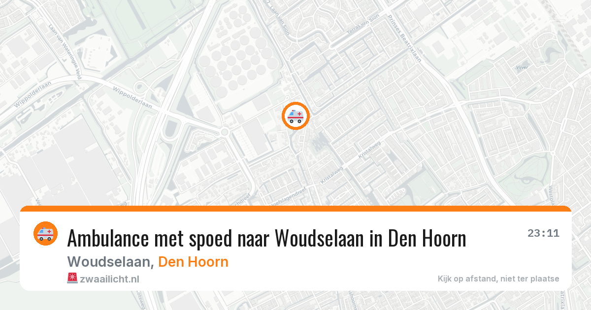 Ambulance met spoed naar Woudselaan in Den Hoorn — 26 jun 2026