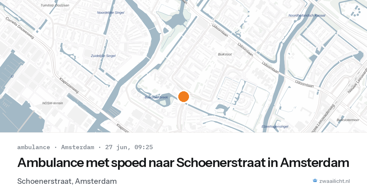 Ambulance met spoed naar Schoenerstraat in Amsterdam — 27 jun 2026