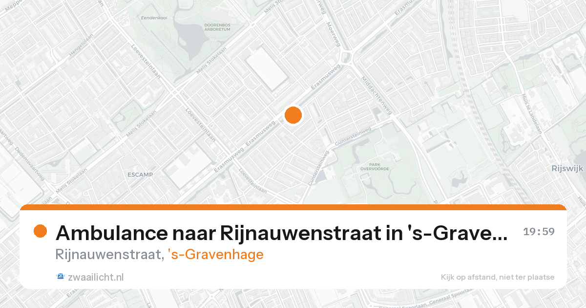 Ambulance naar Rijnauwenstraat in 's-Gravenhage — 22 aug 2026