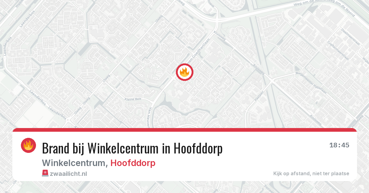 Brand bij Winkelcentrum in Hoofddorp — 28 mei 2026