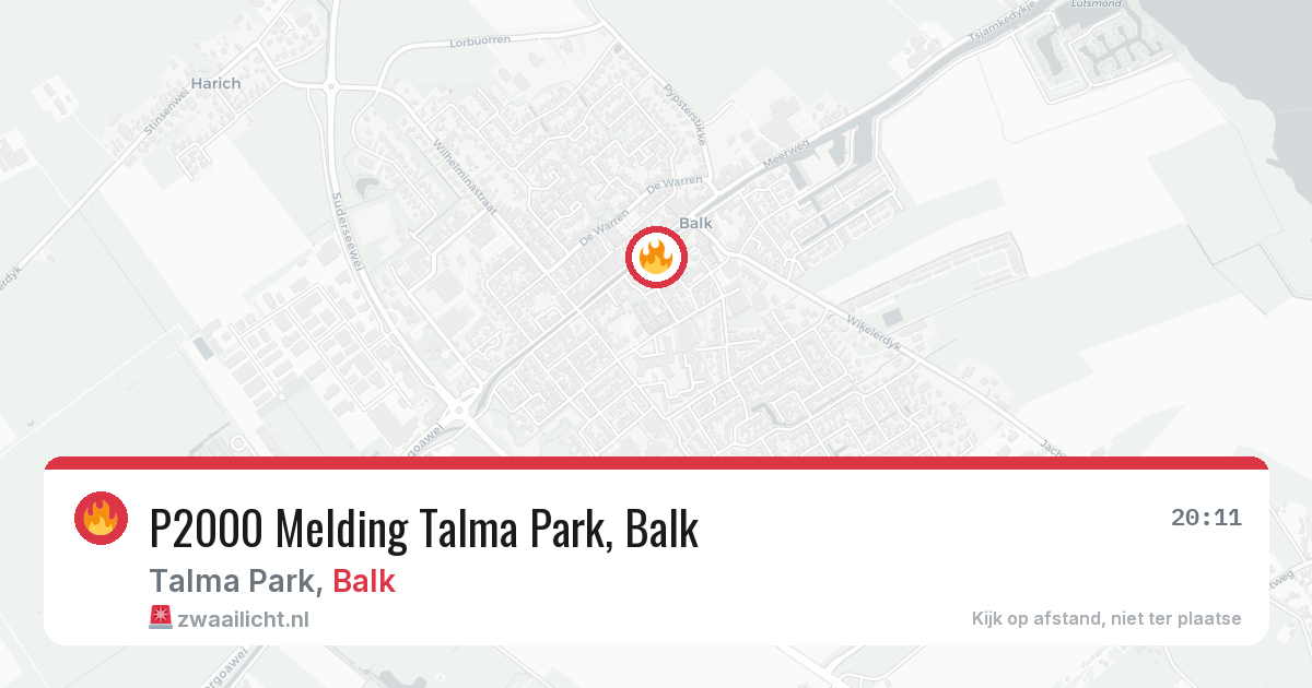 P2000 Melding Talma Park, Balk — 21 mrt 2026