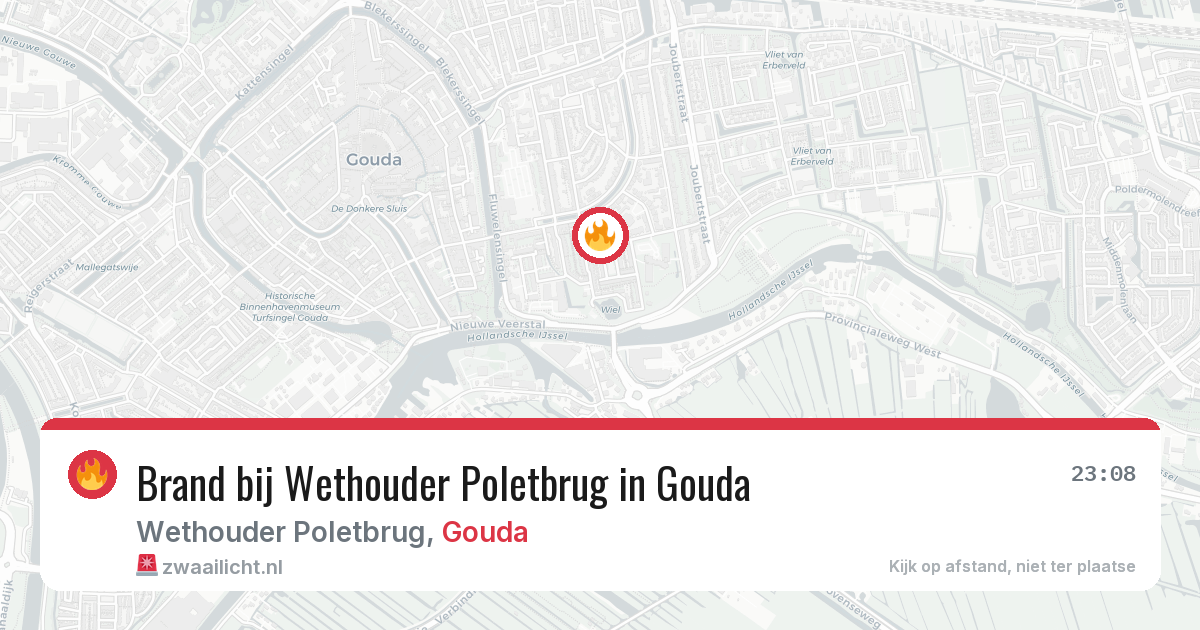 Brand bij Wethouder Poletbrug in Gouda — 10 aug 2026