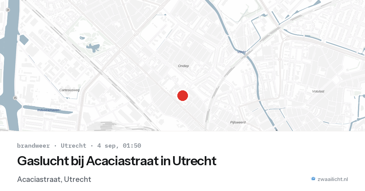 Gaslucht bij Acaciastraat in Utrecht — 3 sep 2026