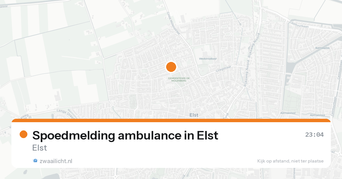 Spoedmelding ambulance in Elst — 14 aug 2026