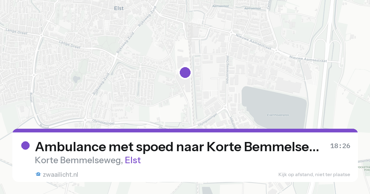 Ambulance met spoed naar Korte Bemmelseweg in Elst — 21 aug 2026