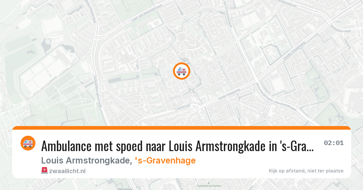 Ambulance met spoed naar Louis Armstrongkade in 's-Gravenhage — 20 mei 2026