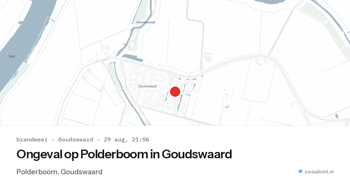 Ongeval op Polderboom in Goudswaard — 29 aug 2026