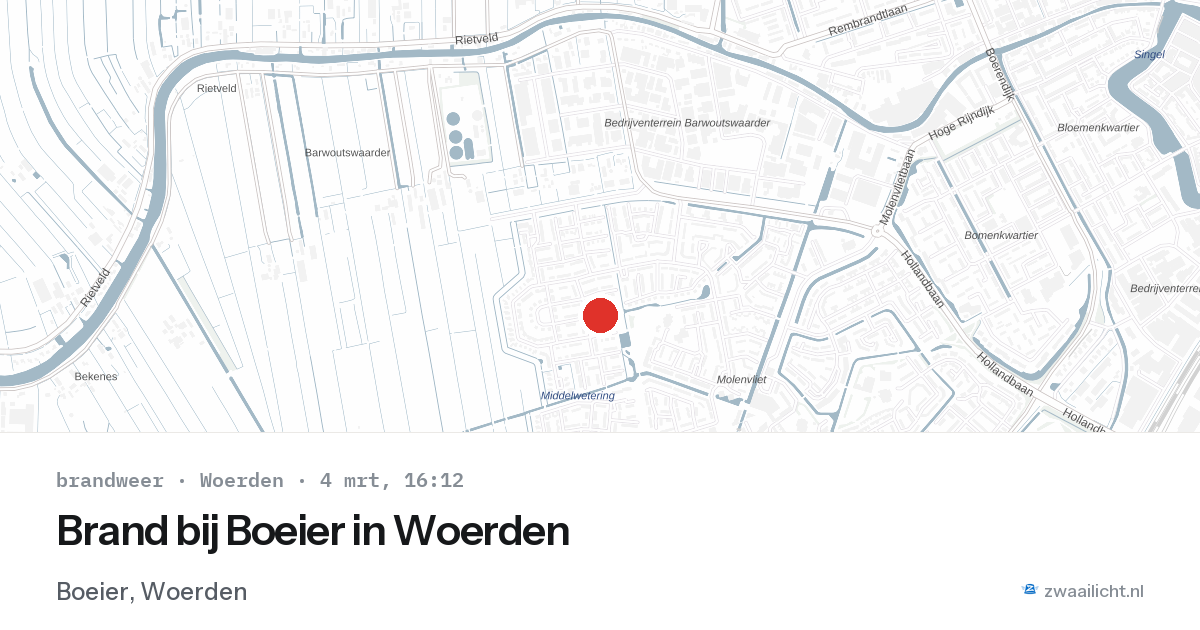 Brand bij Boeier in Woerden — 4 mrt 2026