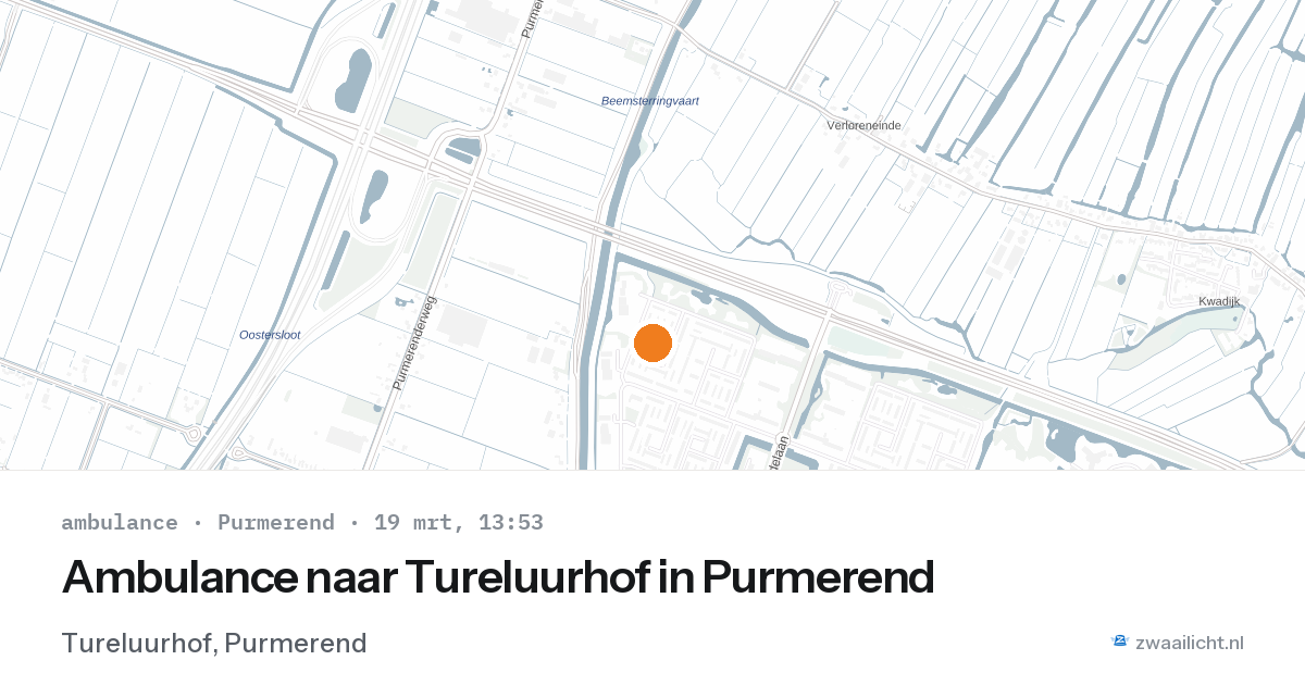 Ambulance naar Tureluurhof in Purmerend — 19 mrt 2026