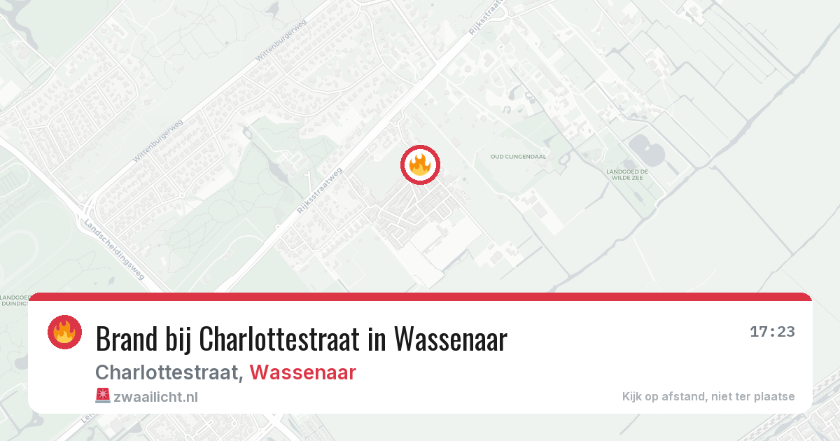 Brand bij Charlottestraat in Wassenaar — 8 jul 2026