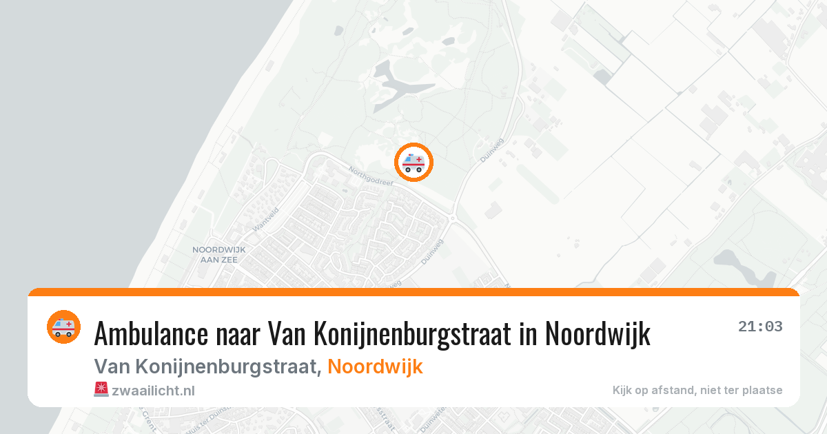 Ambulance naar Van Konijnenburgstraat in Noordwijk — 11 mei 2026