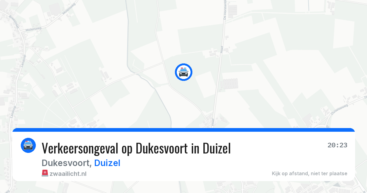Verkeersongeval op Dukesvoort in Duizel — 19 apr 2026