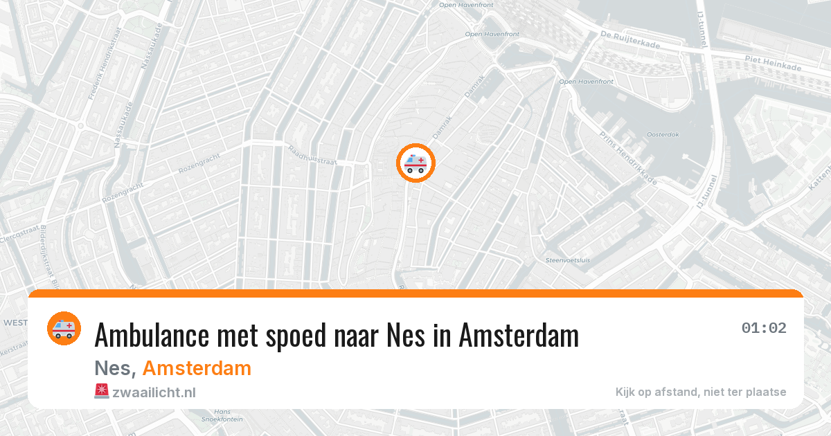 Ambulance met spoed naar Nes in Amsterdam — 9 mei 2026