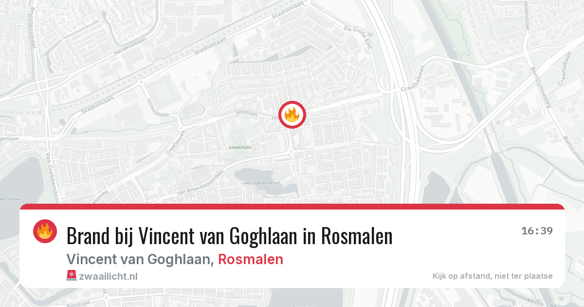 Brand bij Vincent van Goghlaan in Rosmalen — 30 mei 2026