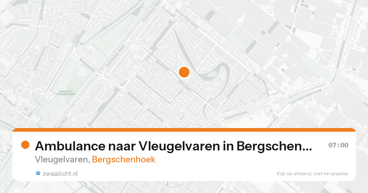 Ambulance naar Vleugelvaren in Bergschenhoek — 22 aug 2026