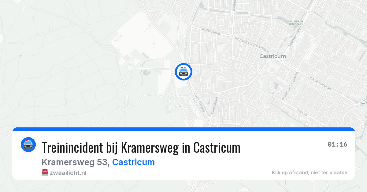 Treinincident bij Kramersweg in Castricum — 18 mei 2026