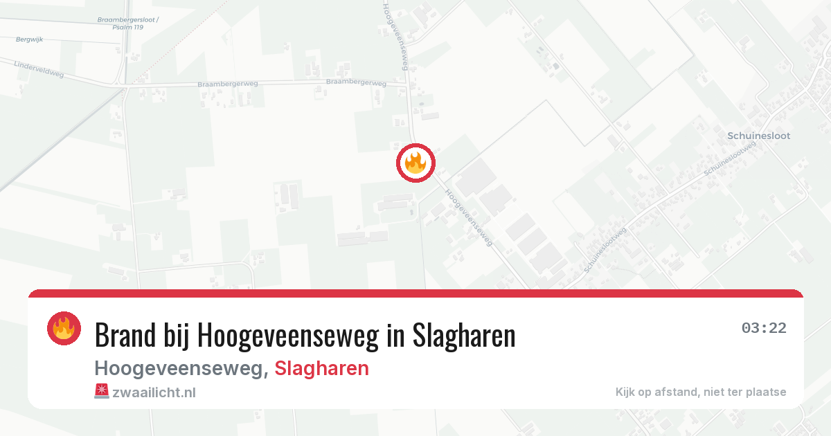 Brand bij Hoogeveenseweg in Slagharen — 6 mrt 2026
