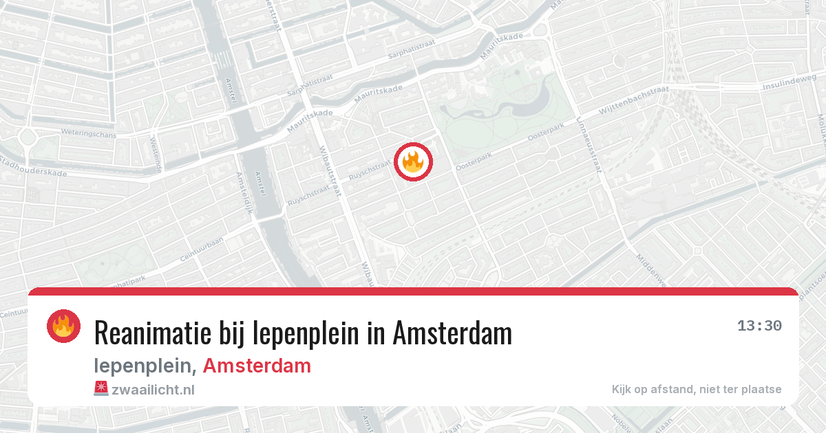 Reanimatie bij Iepenplein in Amsterdam — 1 aug 2026