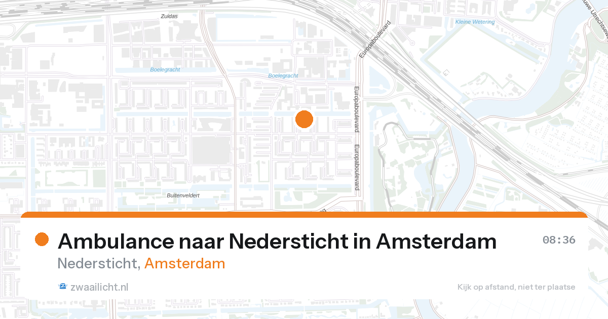 Ambulance naar Nedersticht in Amsterdam — 28 aug 2026