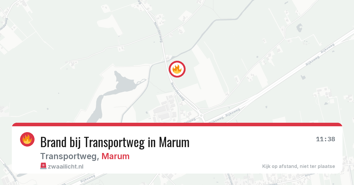 Brand bij Transportweg in Marum — 16 jun 2026