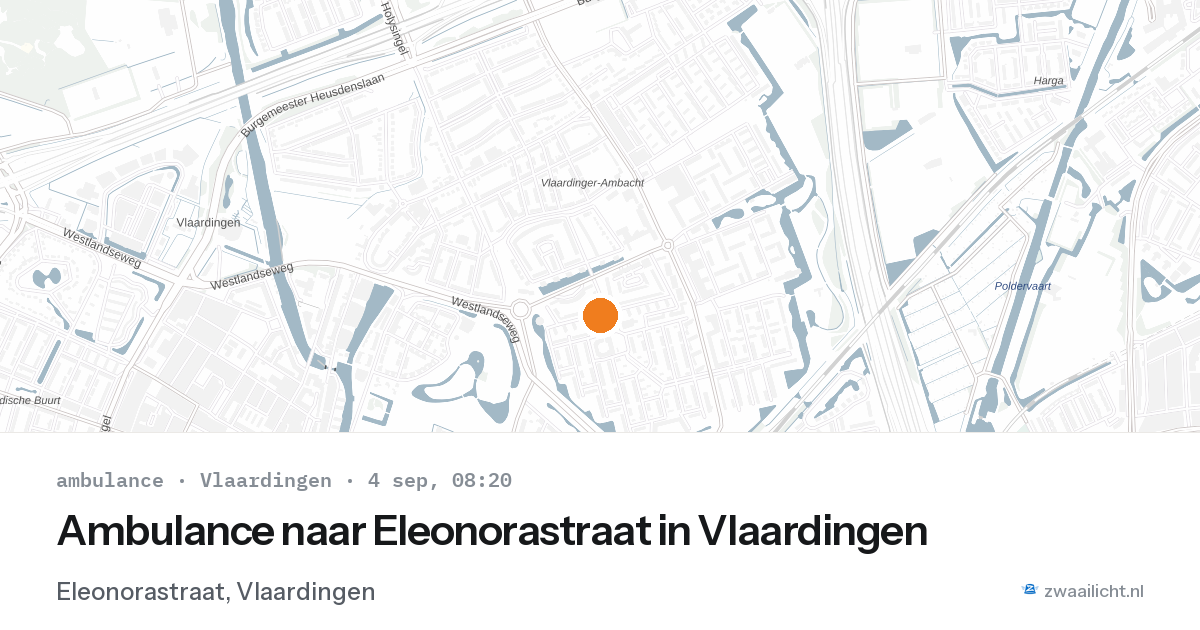 Ambulance naar Eleonorastraat in Vlaardingen — 4 sep 2026
