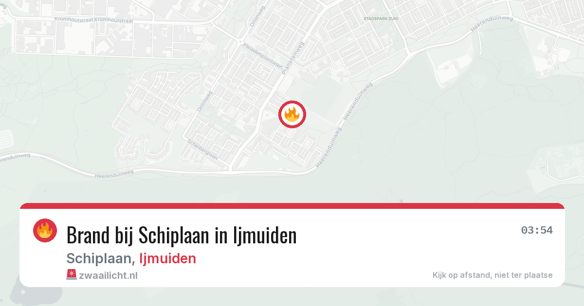 Brand bij Schiplaan in Ijmuiden — 14 aug 2026