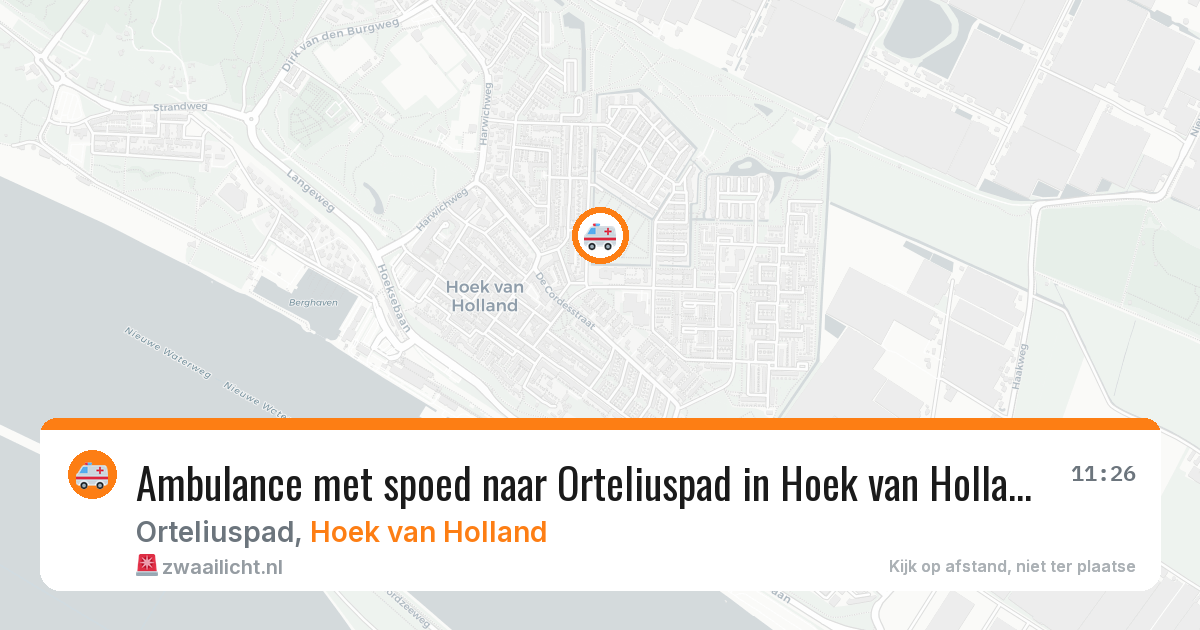 Ambulance met spoed naar Orteliuspad in Hoek van Holland — 23 jul 2026