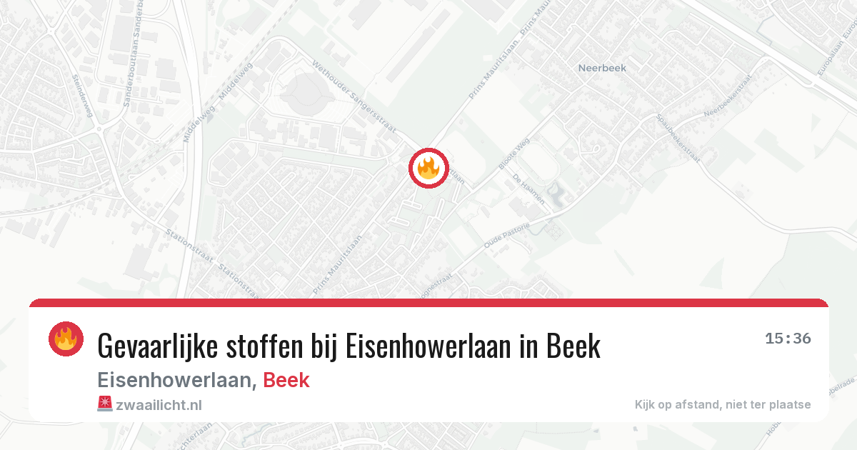 Gevaarlijke stoffen bij Eisenhowerlaan in Beek — 13 aug 2026