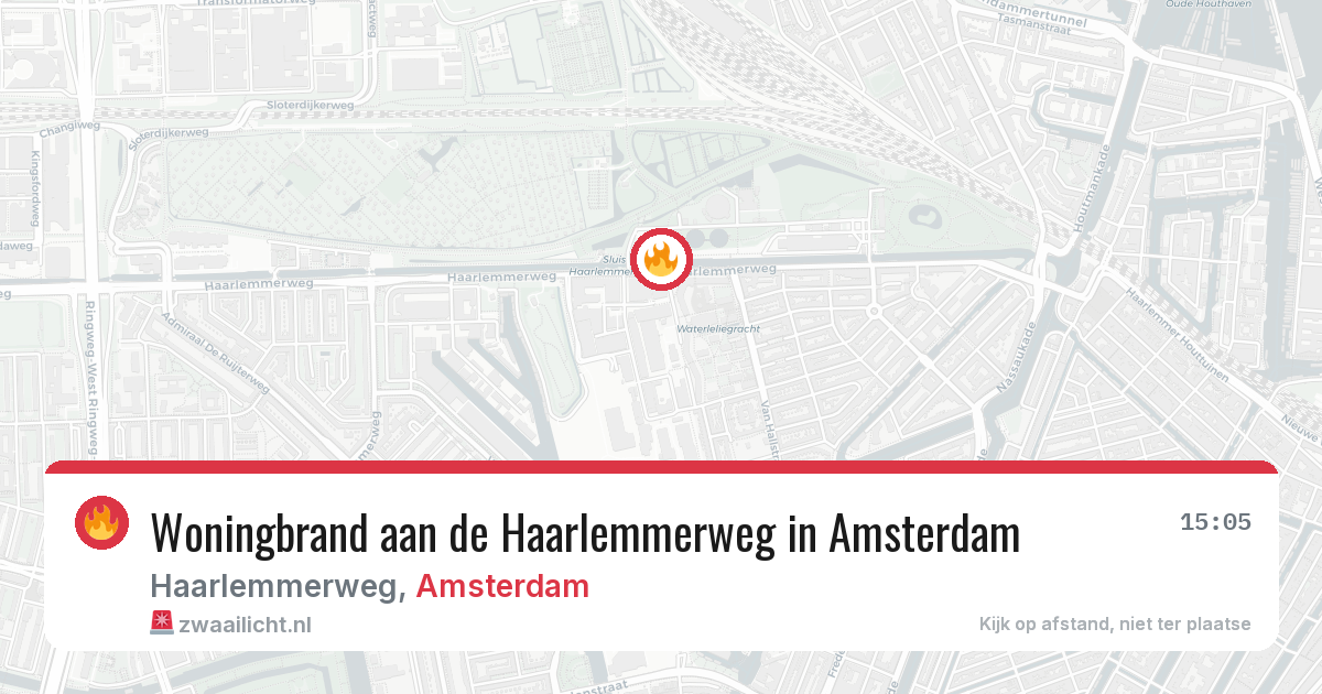 Woningbrand aan de Haarlemmerweg in Amsterdam — 30 jun 2026