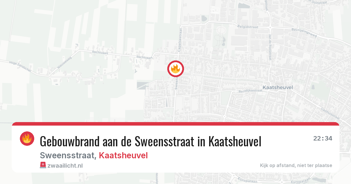 Gebouwbrand aan de Sweensstraat in Kaatsheuvel — 17 mrt 2026