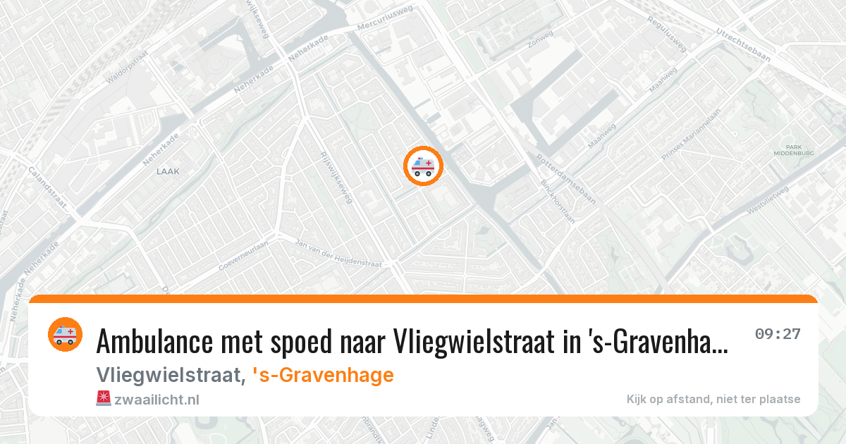 Ambulance met spoed naar Vliegwielstraat in 's-Gravenhage — 8 jun 2026