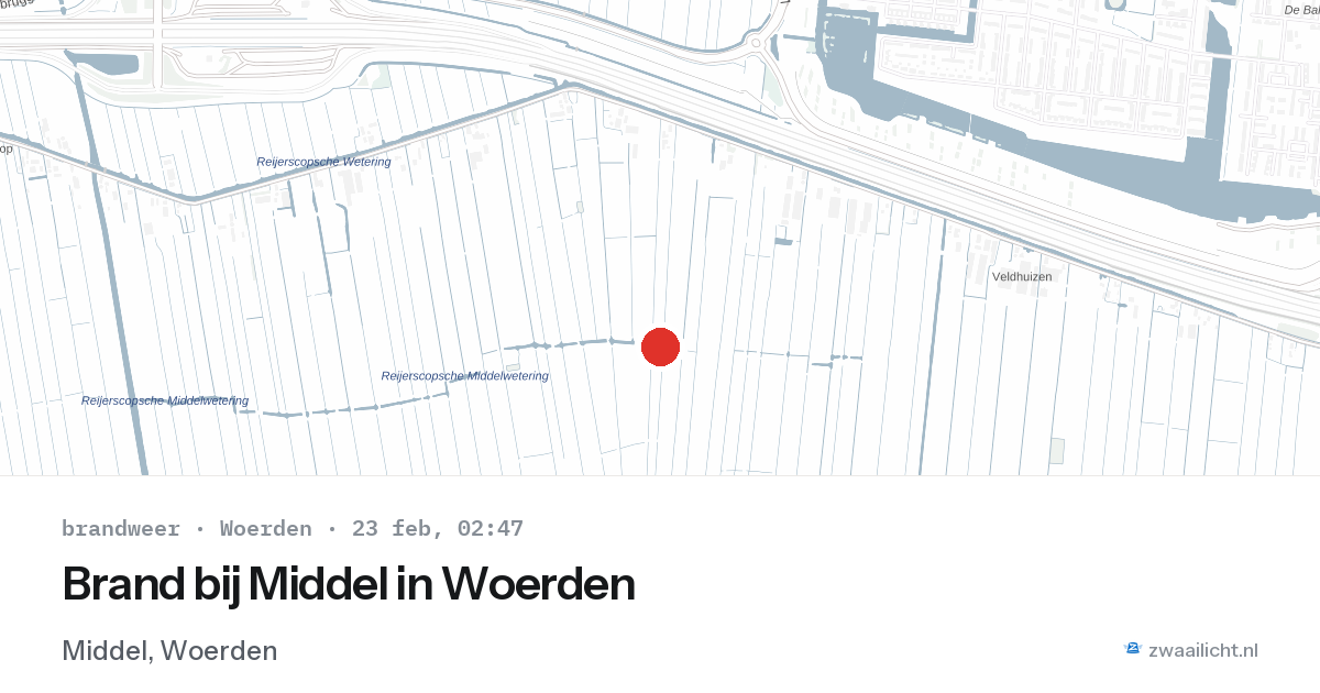 Brand bij Middel in Woerden — 23 feb 2026