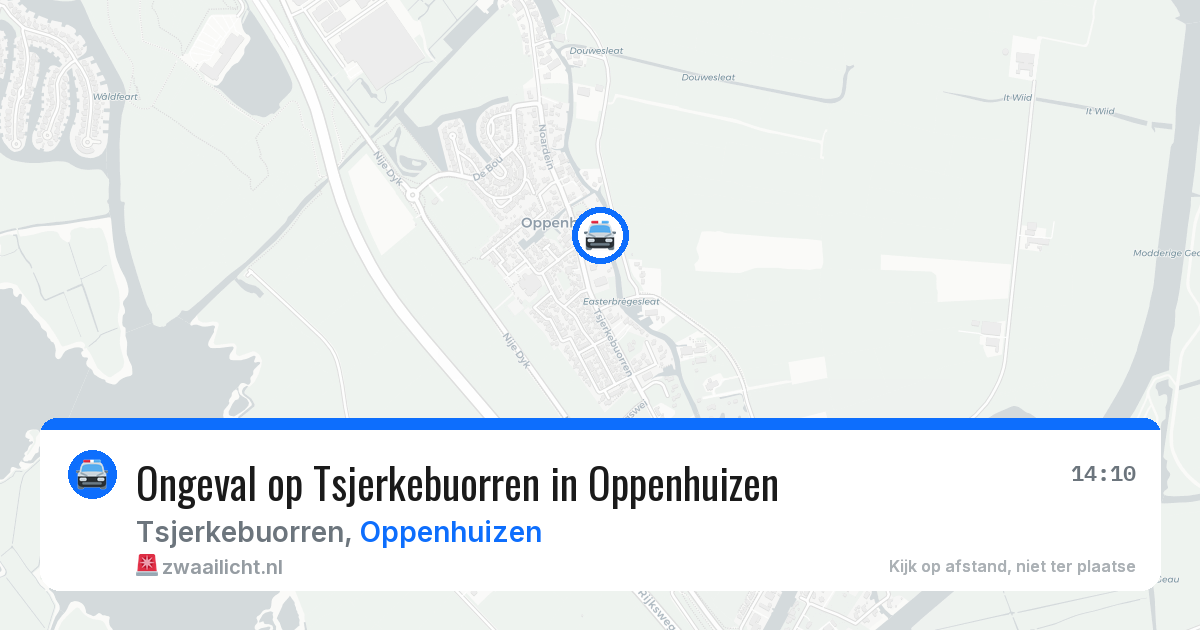 Ongeval op Tsjerkebuorren in Oppenhuizen — 25 apr 2026