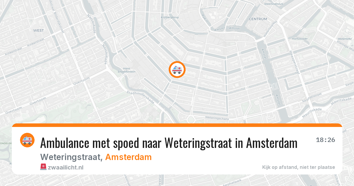 Ambulance met spoed naar Weteringstraat in Amsterdam — 1 aug 2026