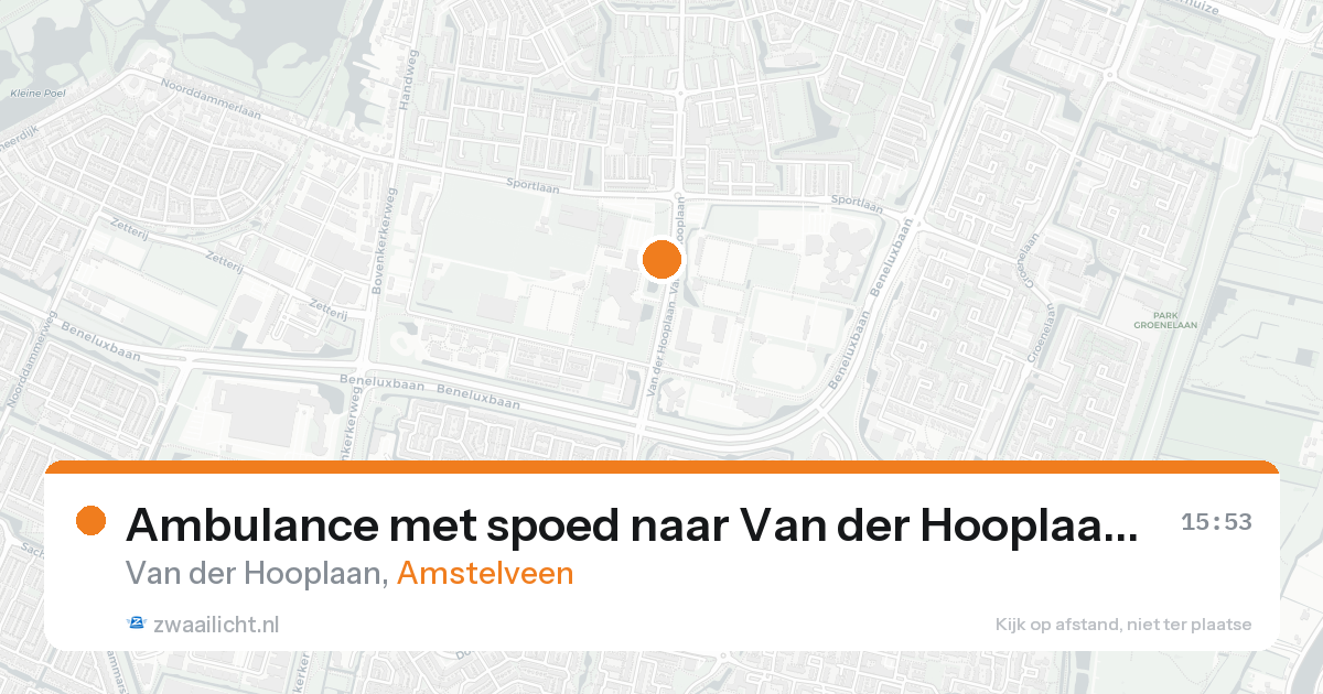 Ambulance met spoed naar Van der Hooplaan in Amstelveen — 30 mei 2026