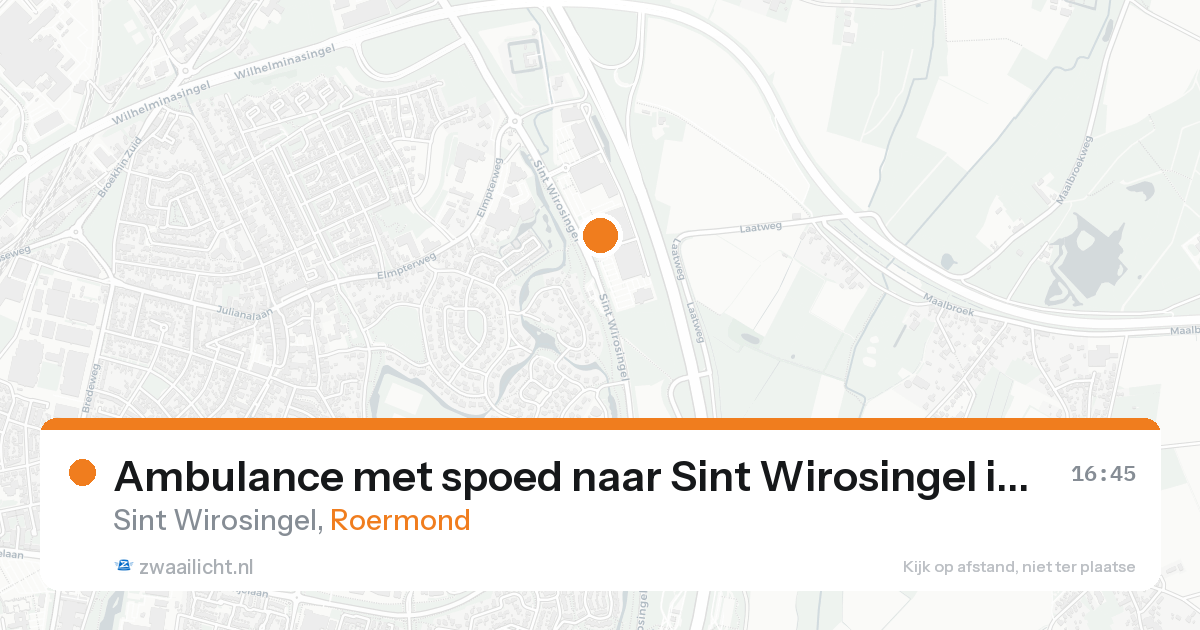 Ambulance met spoed naar Sint Wirosingel in Roermond — 21 aug 2026