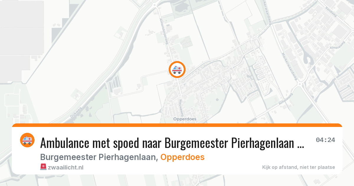 Ambulance met spoed naar Burgemeester Pierhagenlaan in Opperdoes — 6 jun 2026