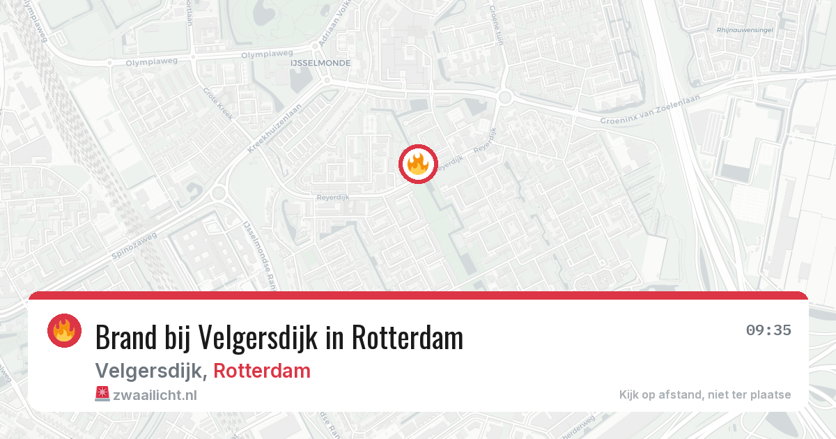 Brand bij Velgersdijk in Rotterdam — 20 jun 2026