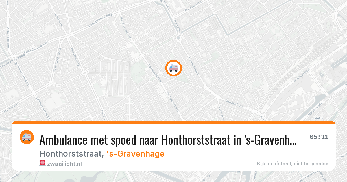 Ambulance met spoed naar Honthorststraat in 's-Gravenhage — 29 apr 2026