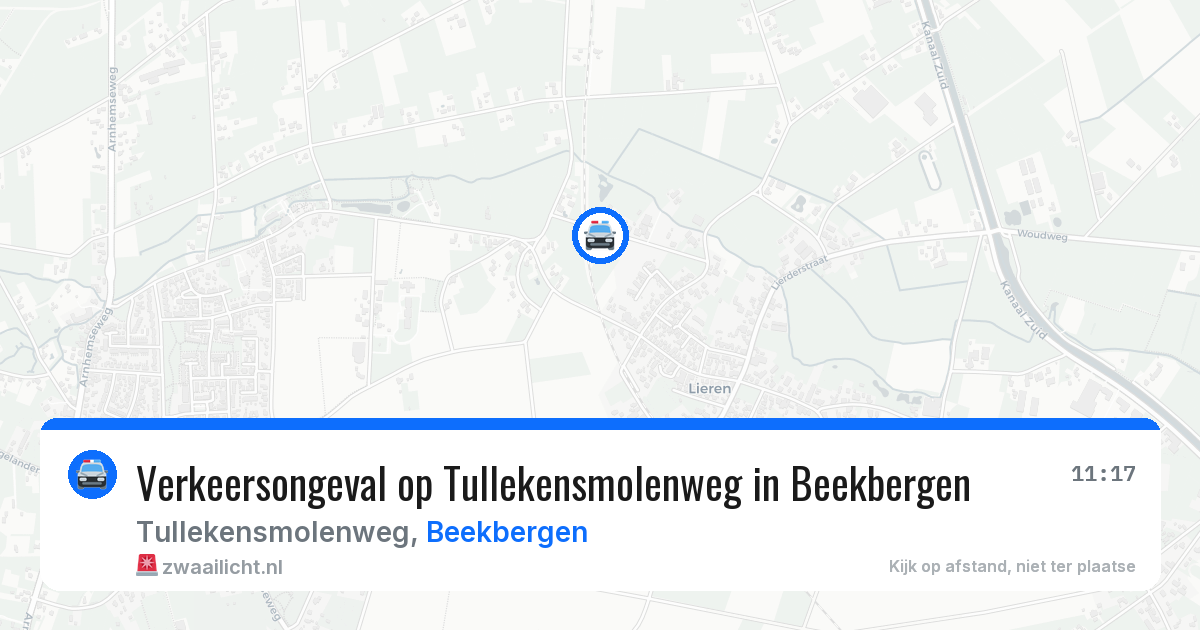 Verkeersongeval op Tullekensmolenweg in Beekbergen — 18 jun 2026