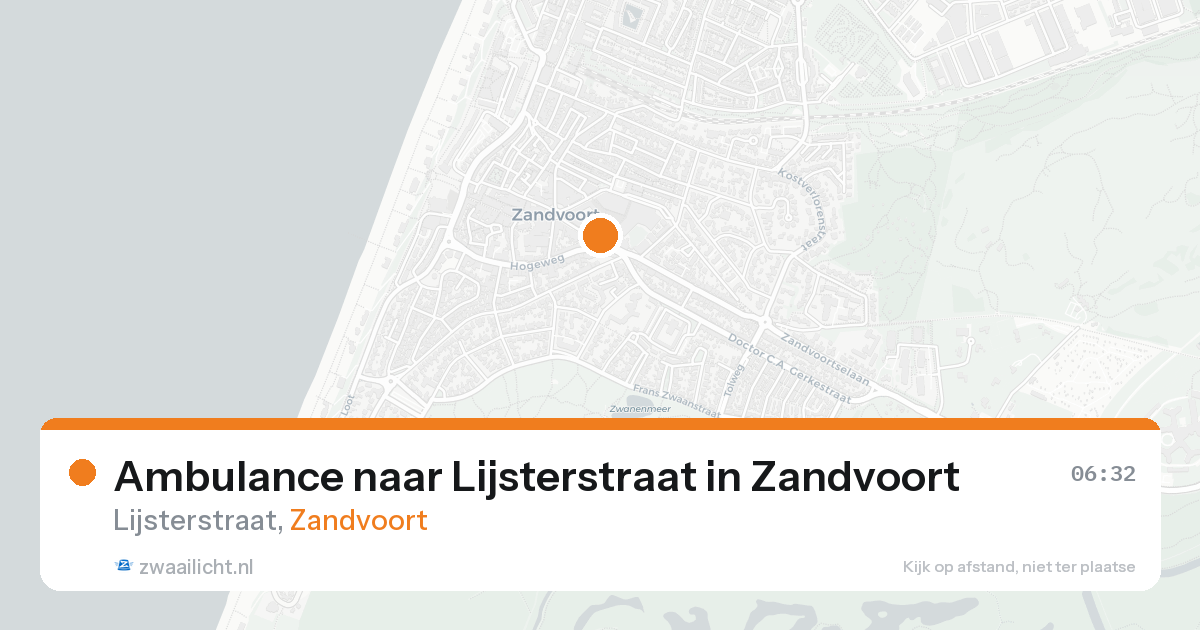 Ambulance naar Lijsterstraat in Zandvoort — 17 aug 2026
