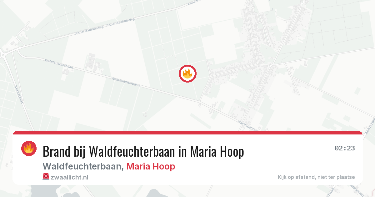 Brand bij Waldfeuchterbaan in Maria Hoop — 19 jun 2026
